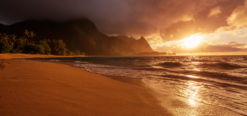 Beautiful golden sands of Polihua Beach