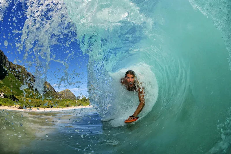 Hawaiian surfer demonstrating aloha spirit and surf culture