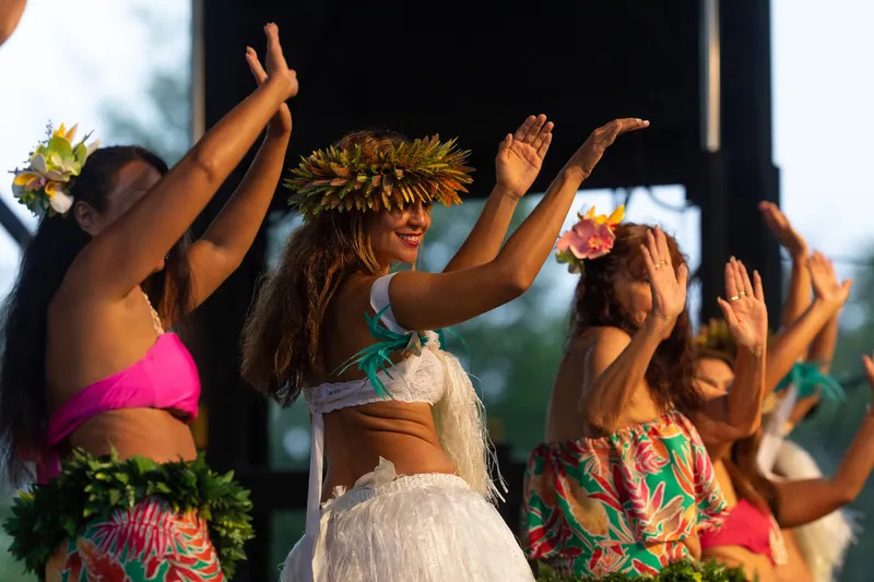 Hula dancers performing in cultural resistance and unity