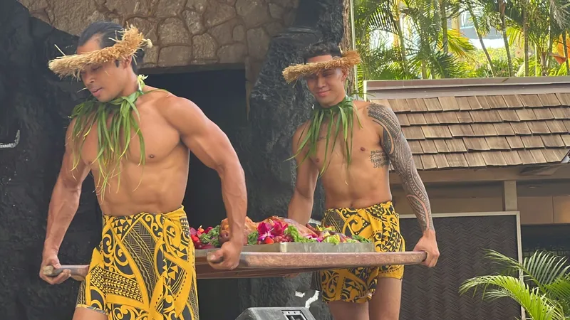 Historical Hawaiian luau ceremony showing traditional cultural practices and ancient customs