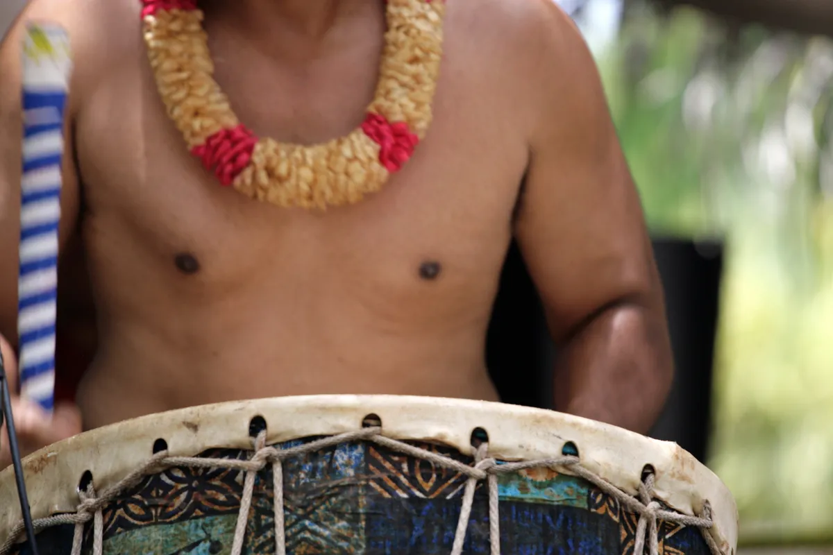 Traditional Hawaiian musicians performing sacred music