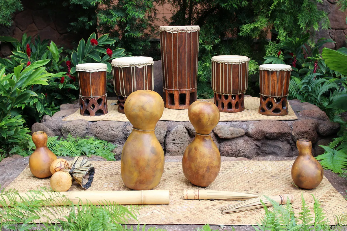 Hawaiian musicians performing at a sovereignty movement gathering