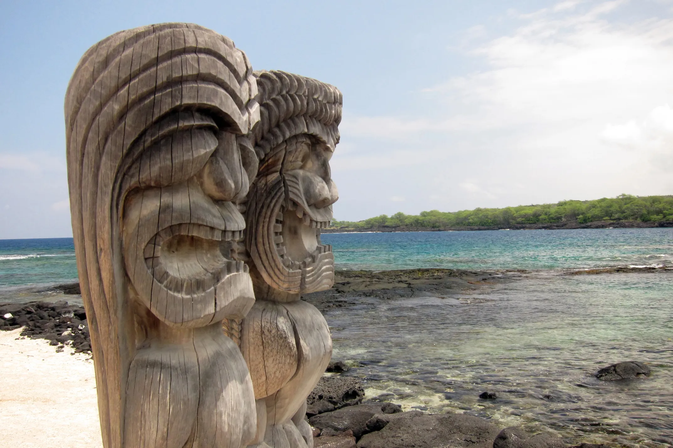 Modern Hawaiian cultural warriors chanting at Mauna Kea